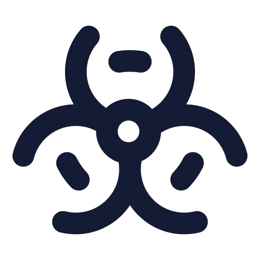 Biohazard Icon in Solid Rounded style