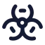 Biohazard icon with solid rounded style