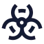 Biohazard icon with solid sharp style