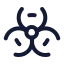 Biohazard icon with stroke rounded style