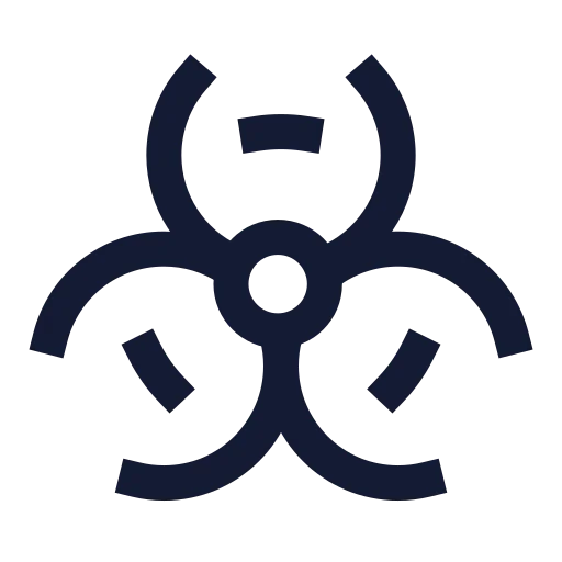 Biohazard Icon in Stroke Sharp style