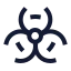 Biohazard icon with stroke sharp style