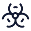 Biohazard icon with stroke standard style