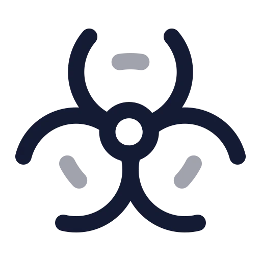 Biohazard Icon in Twotone Rounded style