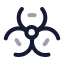 Biohazard icon with twotone rounded style