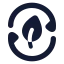 Biomassenergy icon with solid rounded style