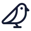 Bird icon with stroke rounded style