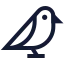 Bird icon with stroke sharp style