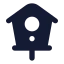 Birdhouse icon with solid rounded style