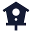 Birdhouse icon with solid sharp style