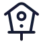 Birdhouse icon with stroke rounded style