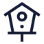Birdhouse icon with stroke sharp style