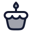 Birthdaycake icon with duotone rounded style