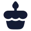 Birthdaycake icon with solid rounded style