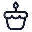 Birthdaycake icon with stroke rounded style