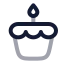 Birthdaycake icon with twotone rounded style