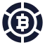 Bitcoin icon with solid sharp style