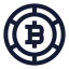 Bitcoin icon with stroke sharp style