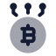 Bitcoin icon with bulk rounded style