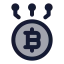 Bitcoin icon with duotone rounded style