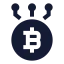 Bitcoin icon with solid sharp style