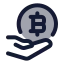 Bitcoin icon with duotone rounded style