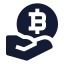 Bitcoin icon with solid sharp style