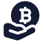 Bitcoin icon with solid standard style