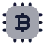 Bitcoincpu icon with bulk rounded style