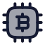 Bitcoincpu icon with duotone rounded style