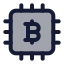 Bitcoincpu icon with duotone standard style