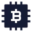 Bitcoincpu icon with solid sharp style