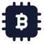 Bitcoincpu icon with solid standard style