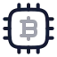 Bitcoincpu icon with twotone rounded style
