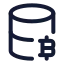 Bitcoindatabase icon with stroke rounded style