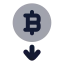Bitcoindown icon with bulk rounded style