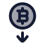 Bitcoindown icon with duotone rounded style