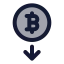 Bitcoindown icon with duotone standard style