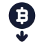 Bitcoindown icon with solid rounded style