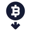 Bitcoindown icon with solid sharp style