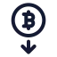 Bitcoindown icon with stroke standard style