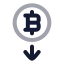 Bitcoindown icon with twotone rounded style