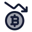 Bitcoindown icon with duotone rounded style