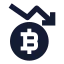 Bitcoindown icon with solid sharp style