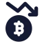 Bitcoindown icon with solid standard style
