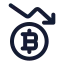 Bitcoindown icon with stroke rounded style