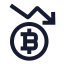 Bitcoindown icon with stroke sharp style