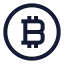 Bitcoinellipse icon with stroke sharp style