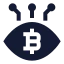 Bitcoineye icon with solid sharp style