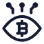 Bitcoineye icon with stroke rounded style